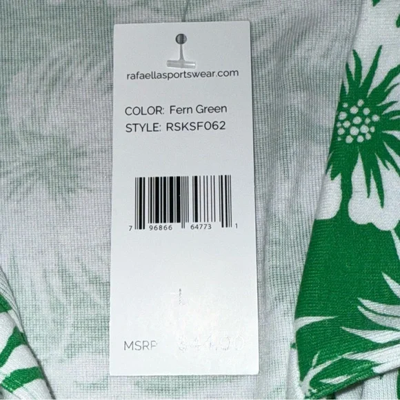 NWT Rafaella Green Tropical Sleeveless Polo Tunic Top Large - Picture 7 of 8